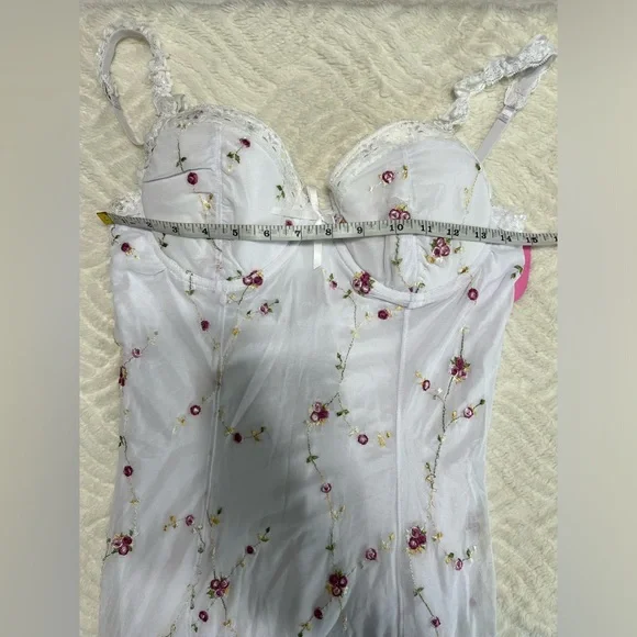 Sugar Thrillz White Floral Corset Mini Dress Coquette Fairycore Y2K NWT XL - Picture 10 of 11